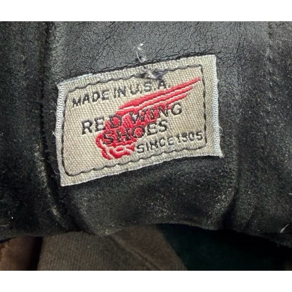 Vintage Red Wing 202 Heritage Leather Moc Toe Work Boots Brown Made USA 12 - Picture 10 of 12